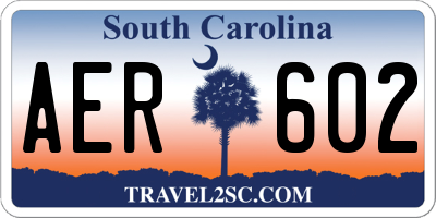 SC license plate AER602