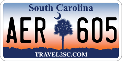 SC license plate AER605