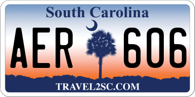 SC license plate AER606