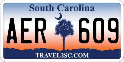 SC license plate AER609