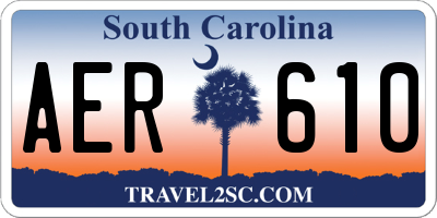 SC license plate AER610