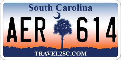 SC license plate AER614