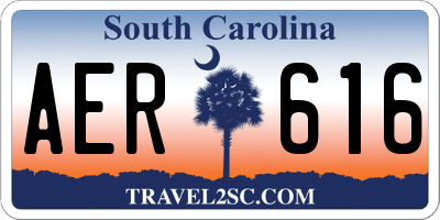 SC license plate AER616