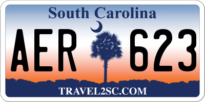 SC license plate AER623