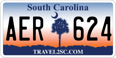 SC license plate AER624