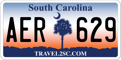 SC license plate AER629