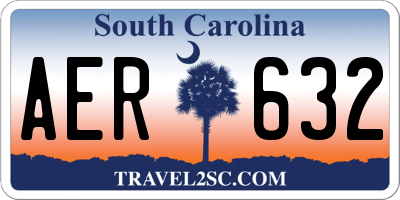 SC license plate AER632