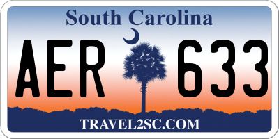 SC license plate AER633