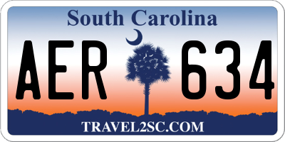 SC license plate AER634