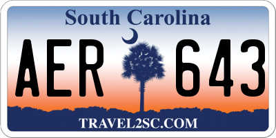 SC license plate AER643