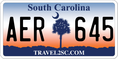 SC license plate AER645