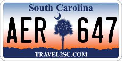 SC license plate AER647