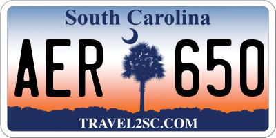 SC license plate AER650