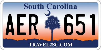 SC license plate AER651