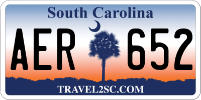 SC license plate AER652