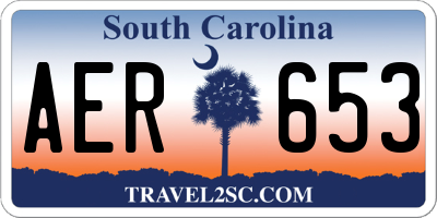SC license plate AER653
