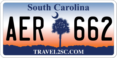 SC license plate AER662
