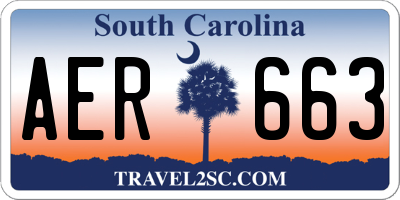 SC license plate AER663
