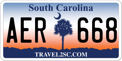 SC license plate AER668
