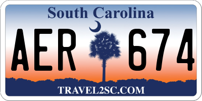 SC license plate AER674