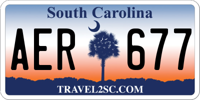 SC license plate AER677