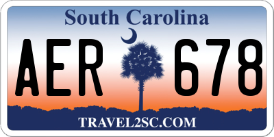 SC license plate AER678
