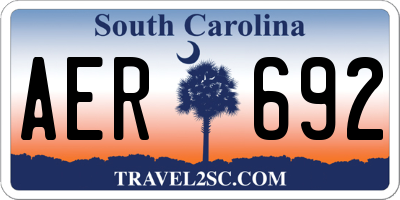 SC license plate AER692