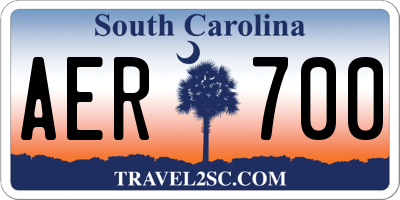 SC license plate AER700