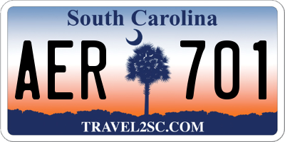 SC license plate AER701