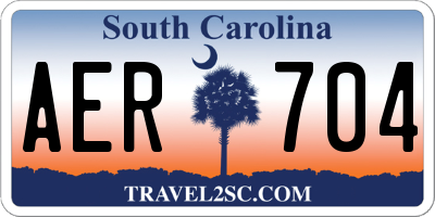 SC license plate AER704