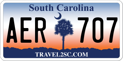 SC license plate AER707