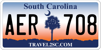 SC license plate AER708