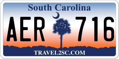 SC license plate AER716