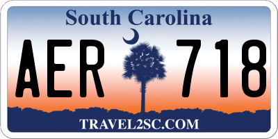SC license plate AER718