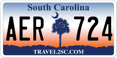 SC license plate AER724