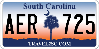 SC license plate AER725