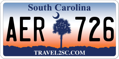 SC license plate AER726
