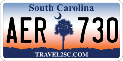 SC license plate AER730