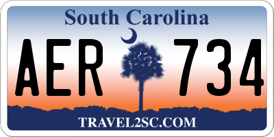 SC license plate AER734