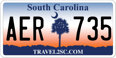 SC license plate AER735