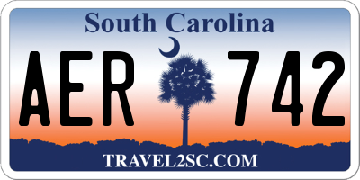 SC license plate AER742