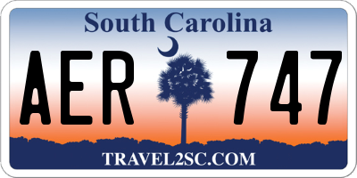 SC license plate AER747