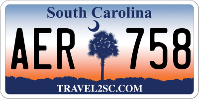 SC license plate AER758