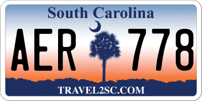 SC license plate AER778