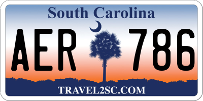 SC license plate AER786
