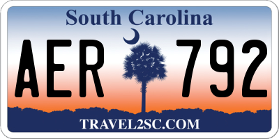 SC license plate AER792