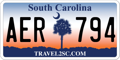 SC license plate AER794