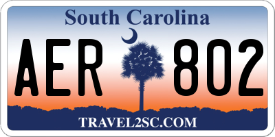 SC license plate AER802