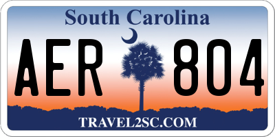 SC license plate AER804