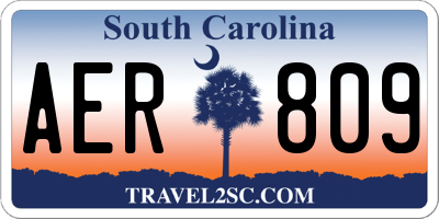 SC license plate AER809